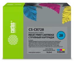 Картридж струйный Cactus CS-C8728 №28 многоцветный (18мл) для HP DJ 3320/3325/3420/3425/3520