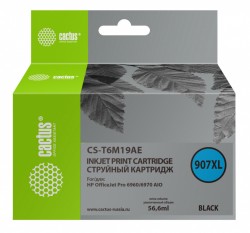 Картридж струйный Cactus №907XL CS-T6M19AE черный (56.6мл) для HP OJP 6950/6960/6970
