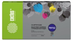 Картридж струйный Cactus T9732 (CS-EPT973200) для принтеров Epson WorkForce WF-C869RD3TWFC/ WF-C869RDTWF, голубой, 330 мл