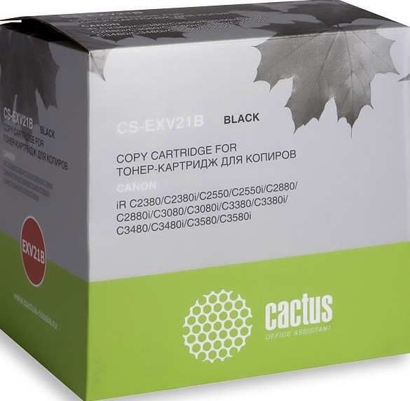 Картридж лазерный Cactus EXV21B (CS-EXV21B) для принтеров Canon IRC2380/ C2380i/ C2550/ C2550i/ C2880/ C2880i/ C3080/ C3080i/ C3380/ C3380i/ C3480/ C3480i/ C3580/ C3580i черный 26000 страниц