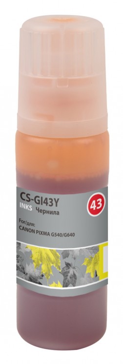 Чернила Cactus CS-GI43Y для принтеров Canon Pixma G640/ 540, желтый, 60 мл