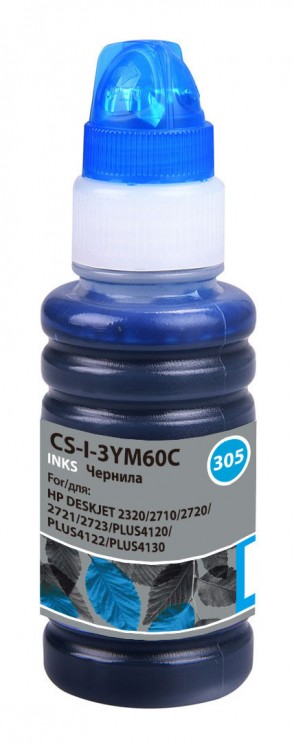 Чернила Cactus CS-I-3YM60C для принтеров HP DeskJet 2710/ 2120/ 2721/ 2722/ 2723, голубой, 100 мл